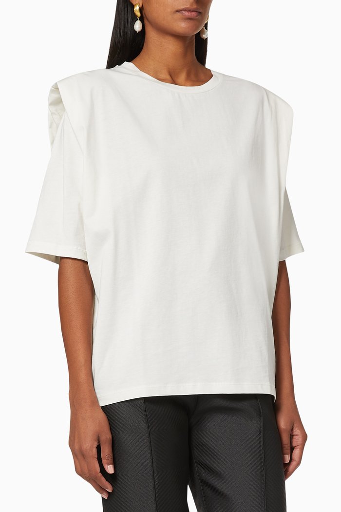 

Padded Shoulder Organic Cotton T-Shirt, White