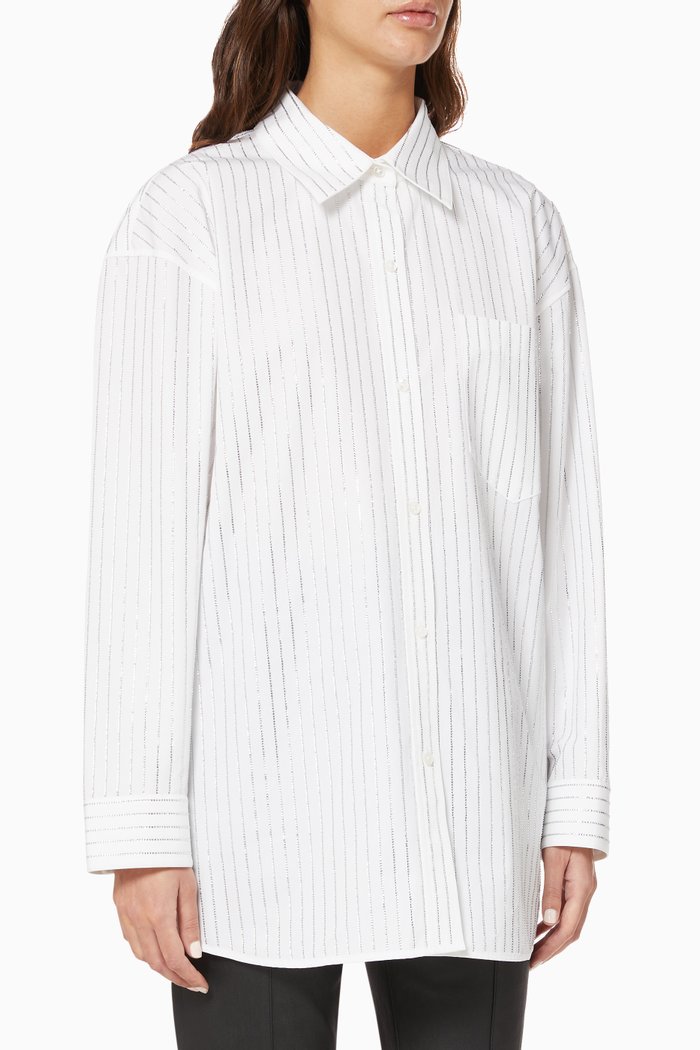 

Oversized Pinstripe Shirt, White