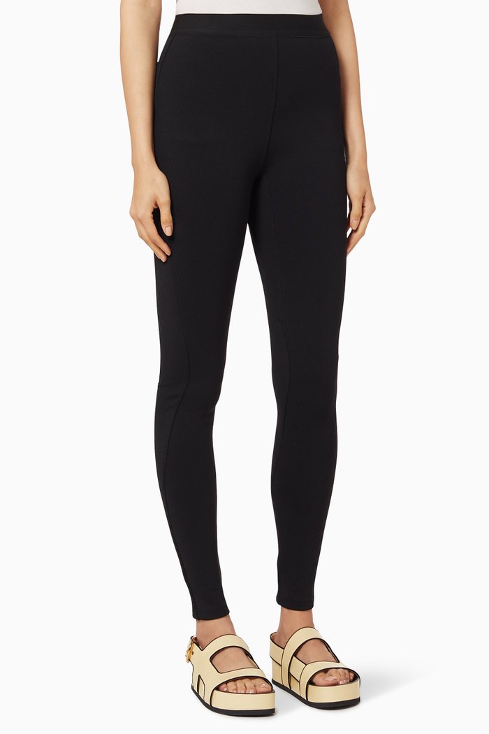 Novelty Jersey Leggings, Black