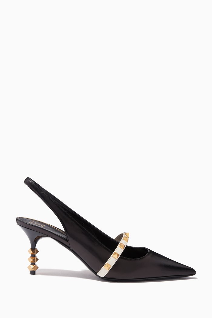 

Valentino Garavani Rockstud Slingback Pumps in Kidskin, Black