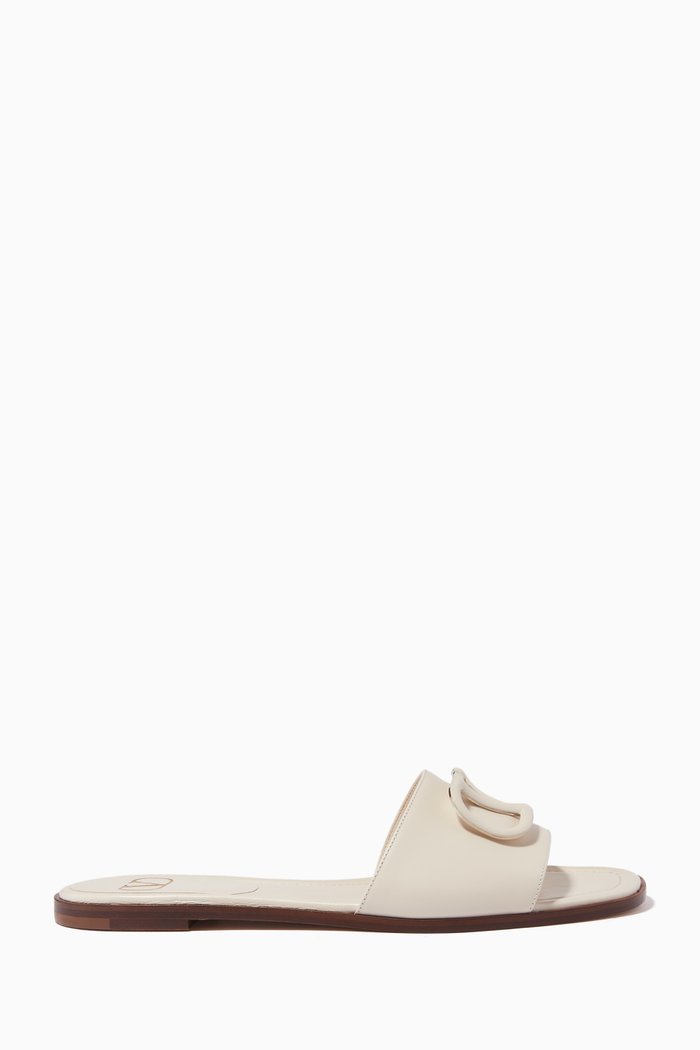 

Valentino Garavani VLOGO Slides in Smooth Calfskin, White