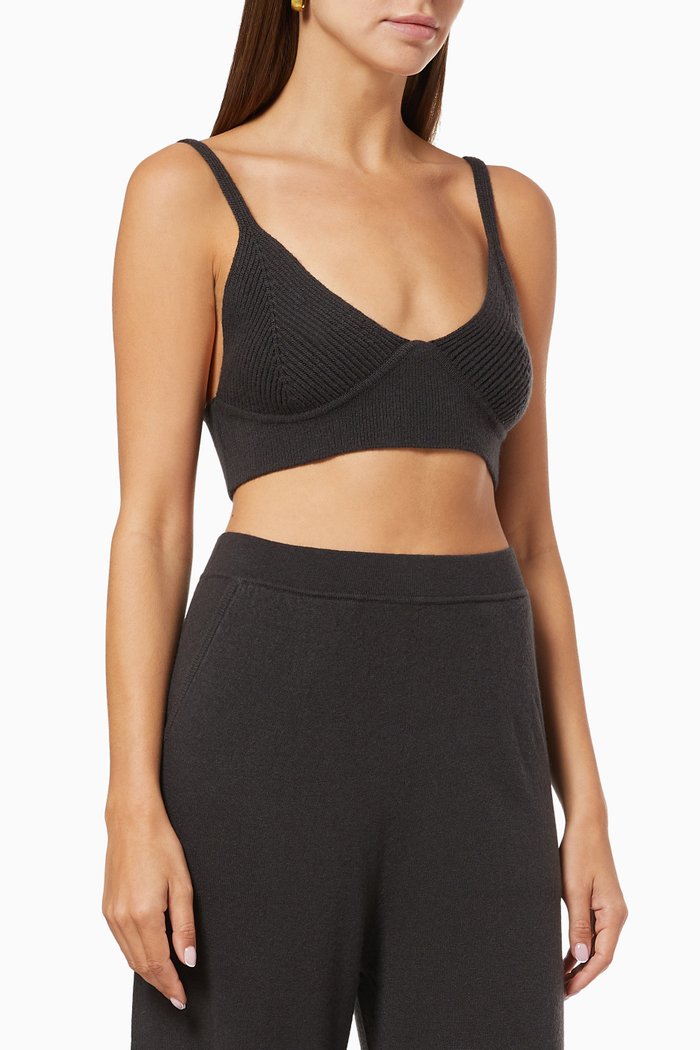 

Aeris Bra Top in Rib-knit, Black