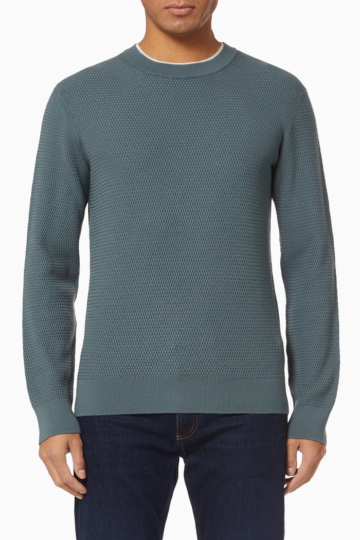 

High Performance Wool Knit Crewneck, Blue