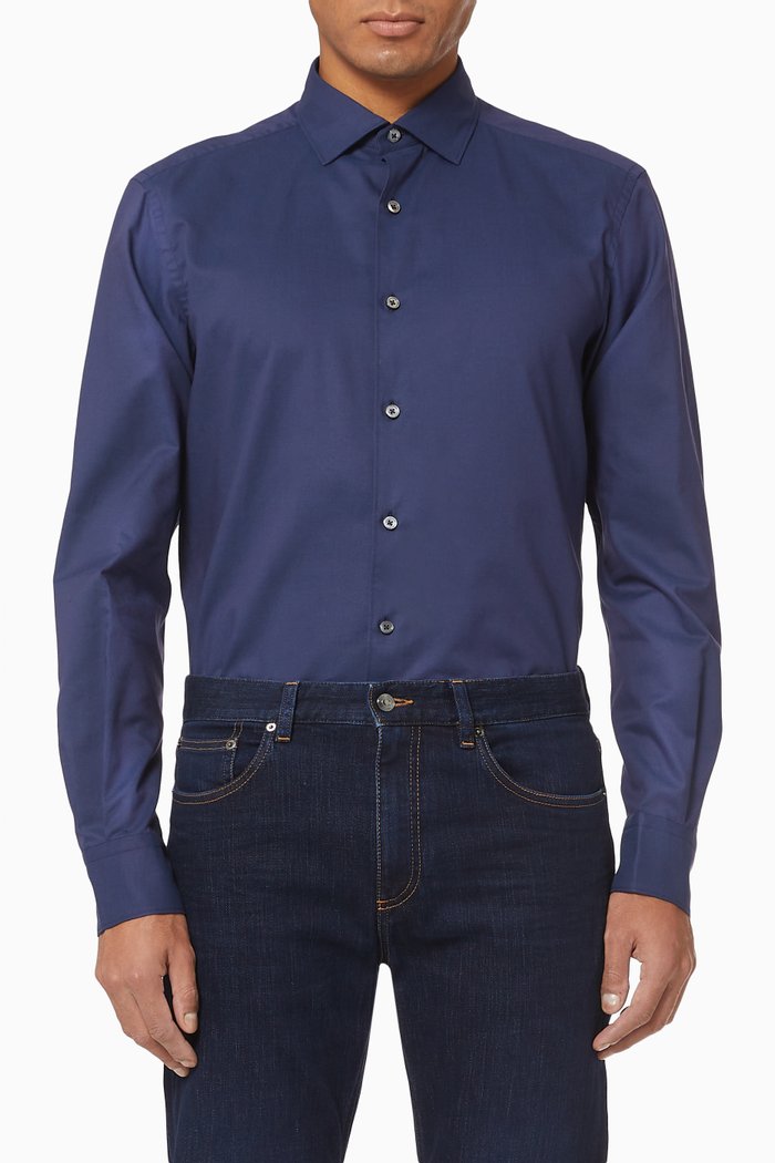 

Premium Cotton Shirt, Blue