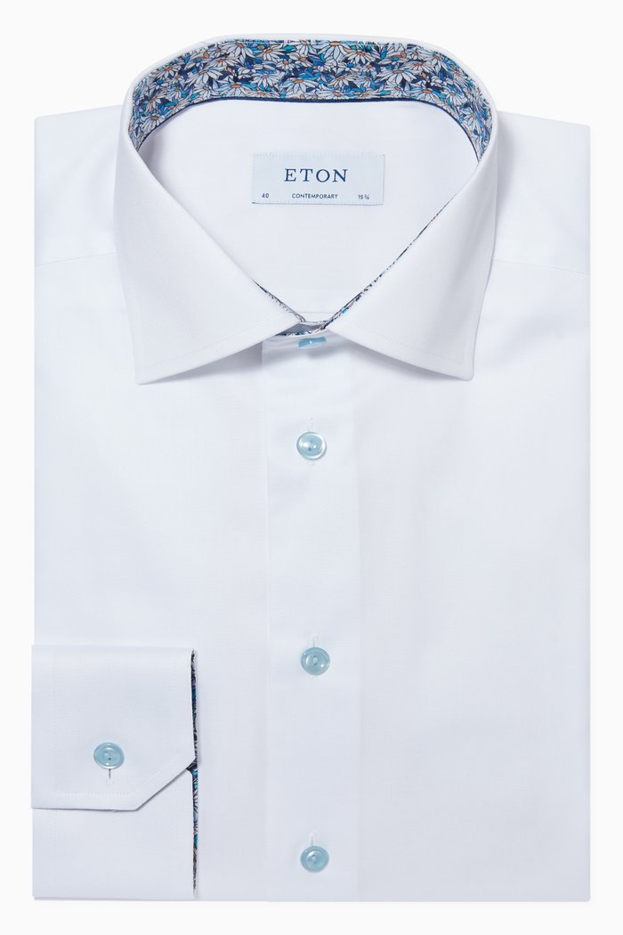 

Cotton Twill Contemporary Fit Shirt, White