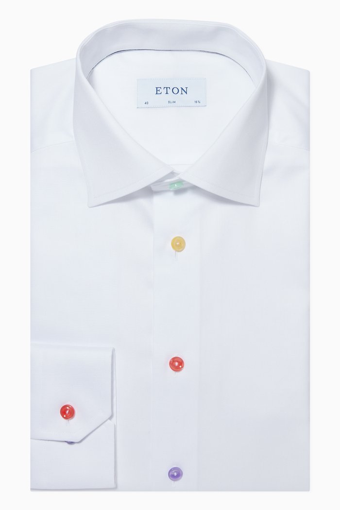 

Cotton Twill Slim Fit Shirt, White