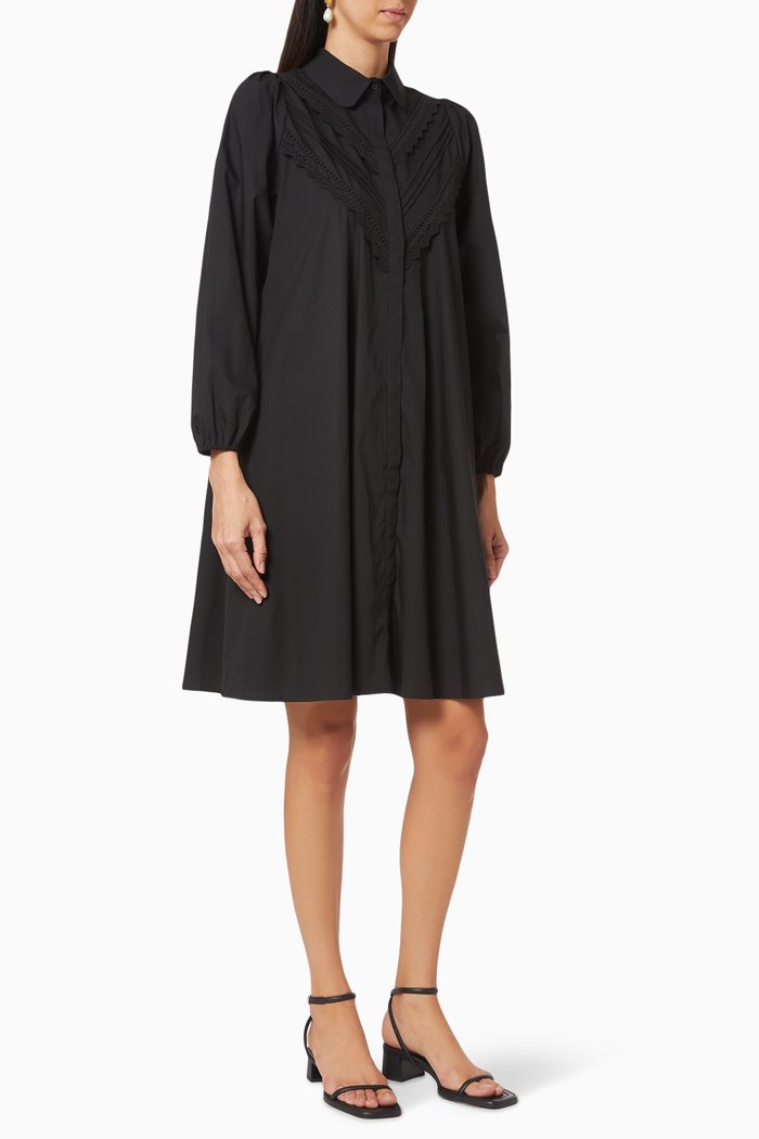 

Yashana Organic Cotton Shirt Dress, Black