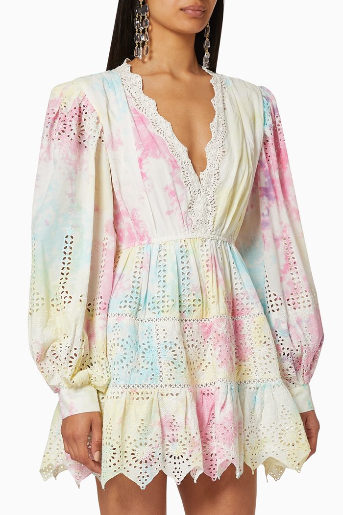 

Amara Broderie Anglaise Mini Dress, Pink
