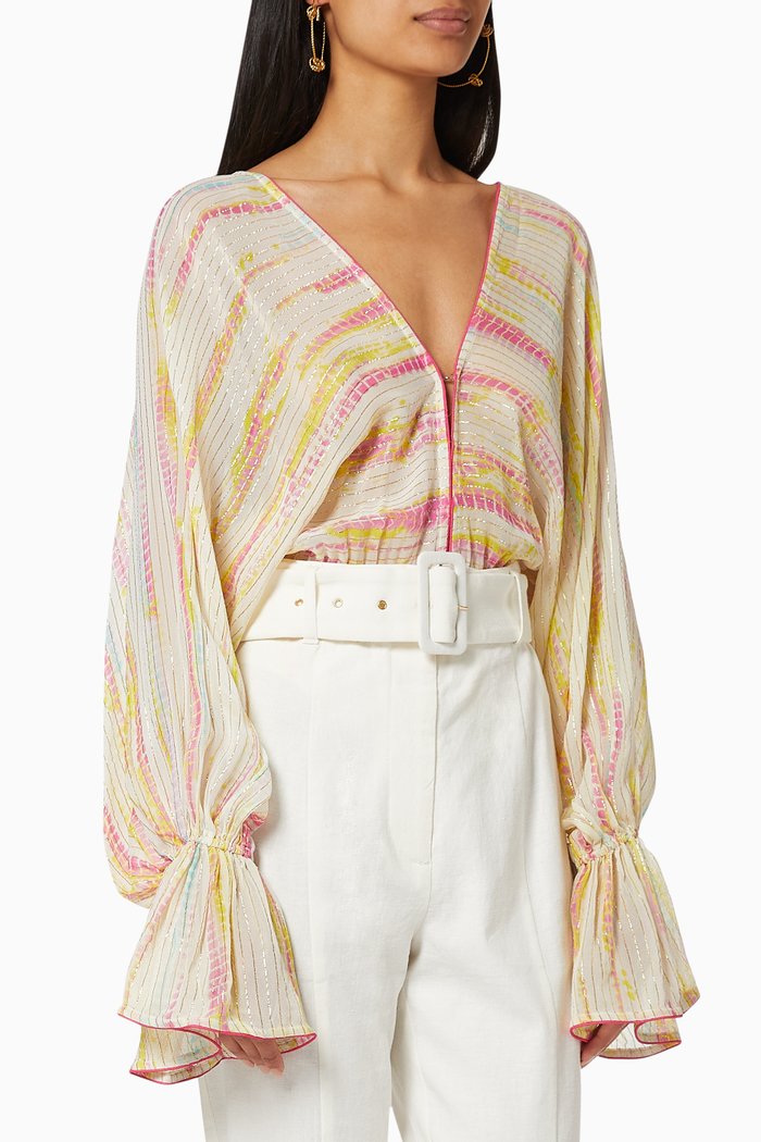

Ann Open Back Bodysuit, Multicolour