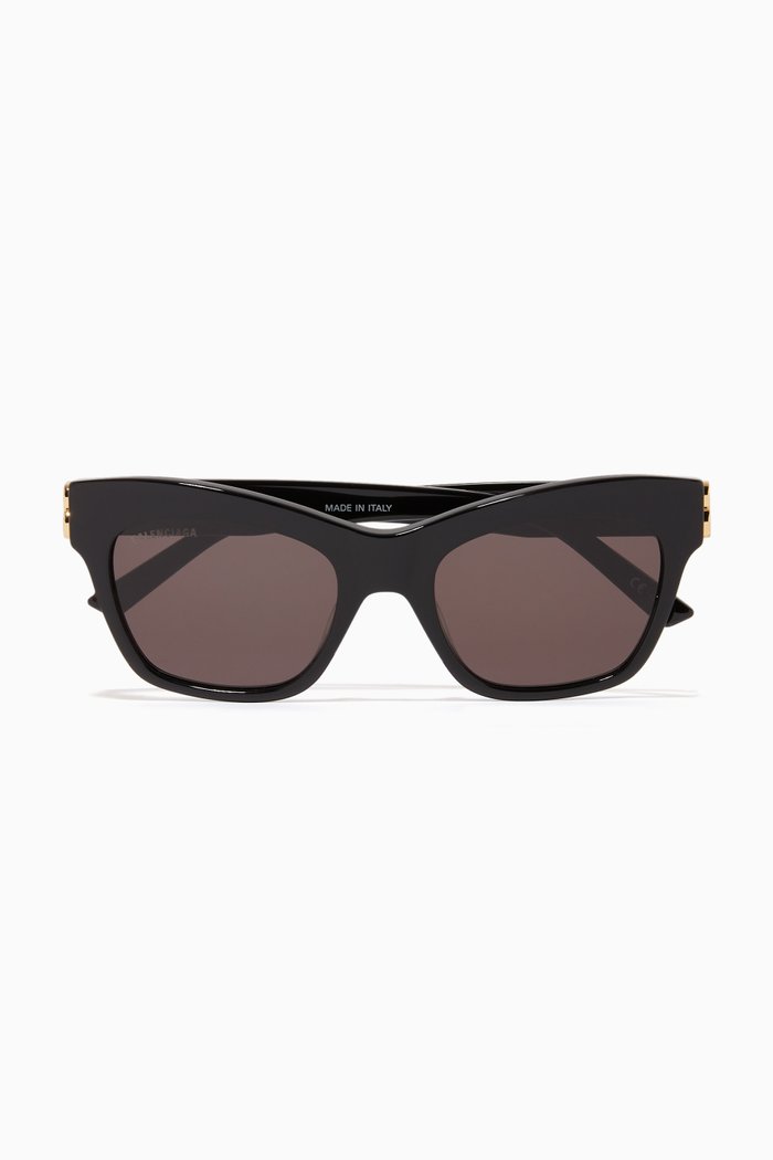 

Square D-Frame Sunglasses in Acetate, Black