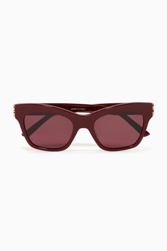 

Square D-Frame Sunglasses in Acetate, Burgundy