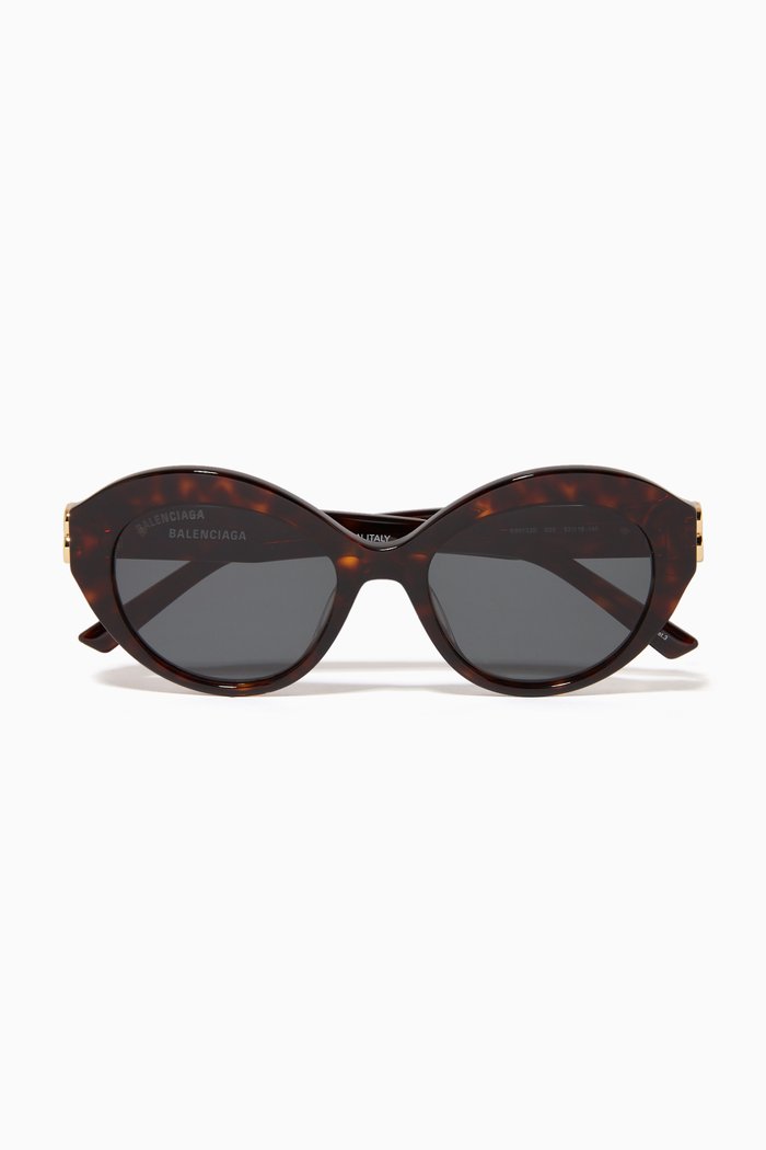 

Round D-Frame Sunglasses in Acetate, Brown