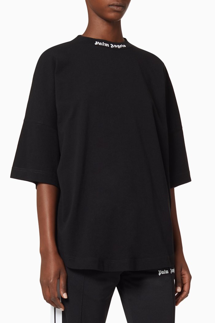 

Classic Logo Oversized Cotton T-Shirt, Black