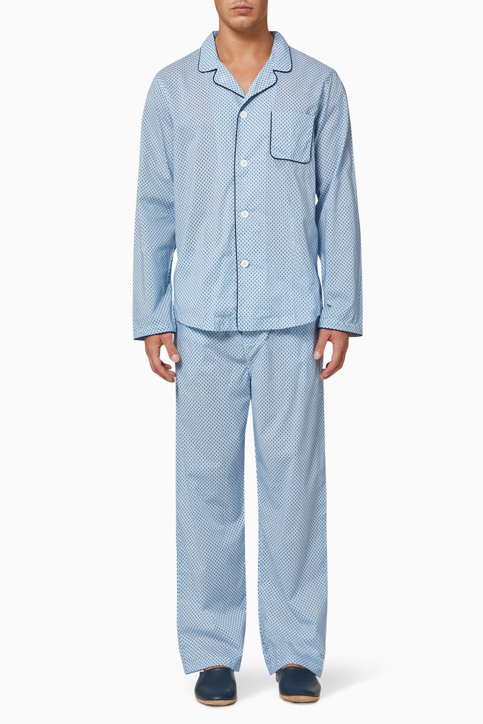 

Ledbury 40 Cotton Pyjama Set, Blue
