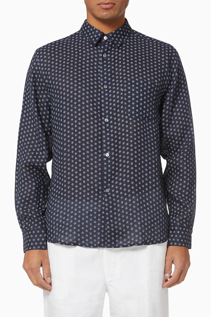 

Milan 12 Linen Shirt, Blue