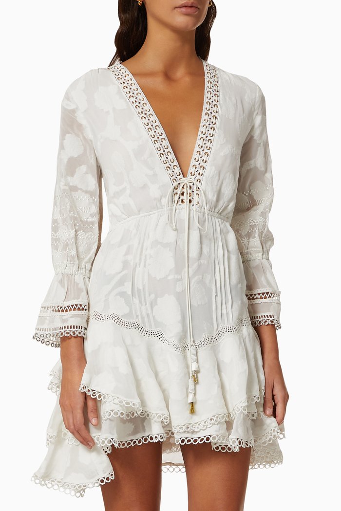 

Veda Mini Dress in Viscose Georgette, Neutral
