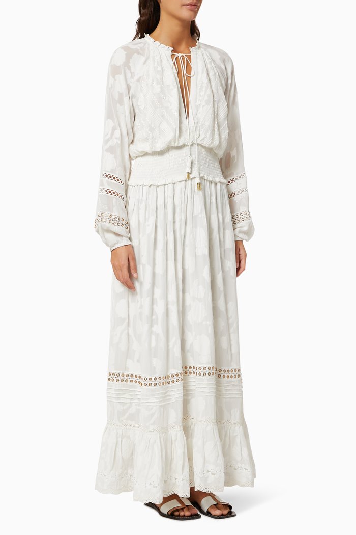 

Veda Long Dress in Viscose Georgette, Neutral