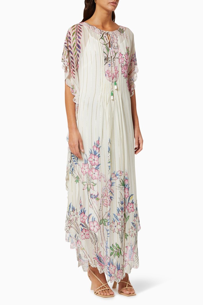 

Nila Kaftan in Viscose Georgette, White