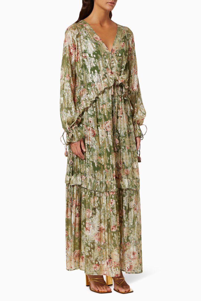 

Neem Kaftan in Viscose Georgette, Green