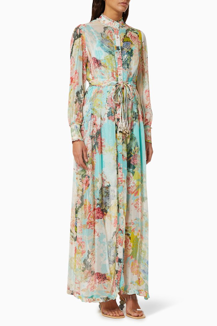 

Sage Shirt Dress in Viscose Georgette, Blue