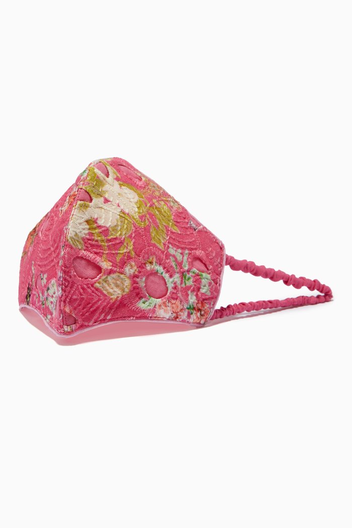 

Miyu Face Mask in Cotton Schiffli, Pink