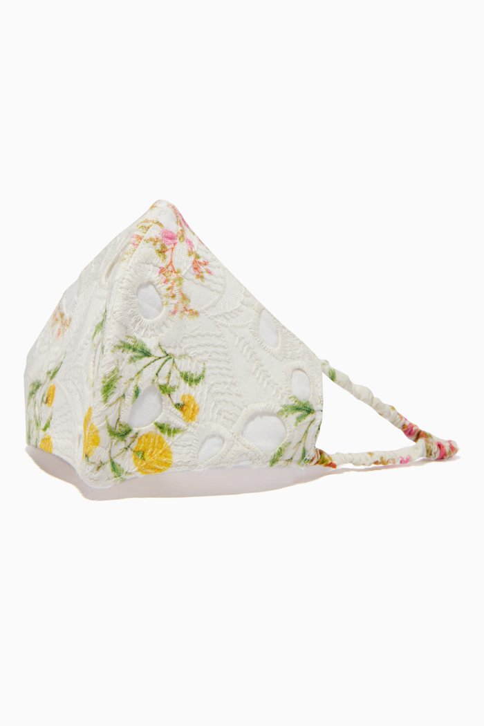 

Miyu Face Mask in Cotton Schiffli, White