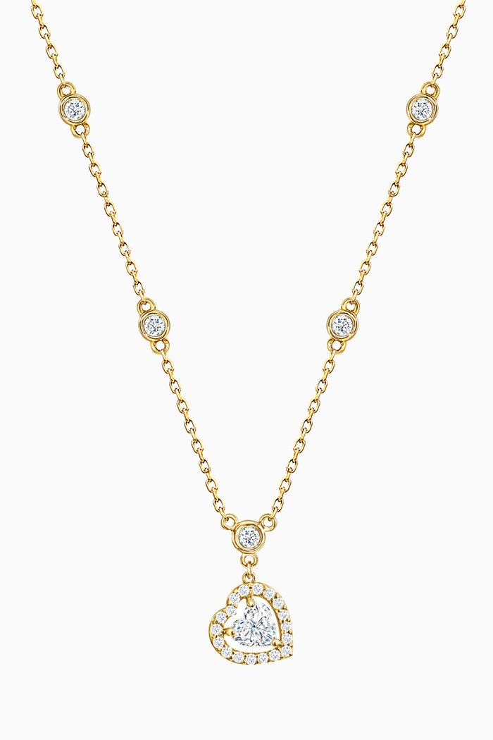 

Bella Hanging Heart Necklace with Diamonds in 18kt Yellow Gold