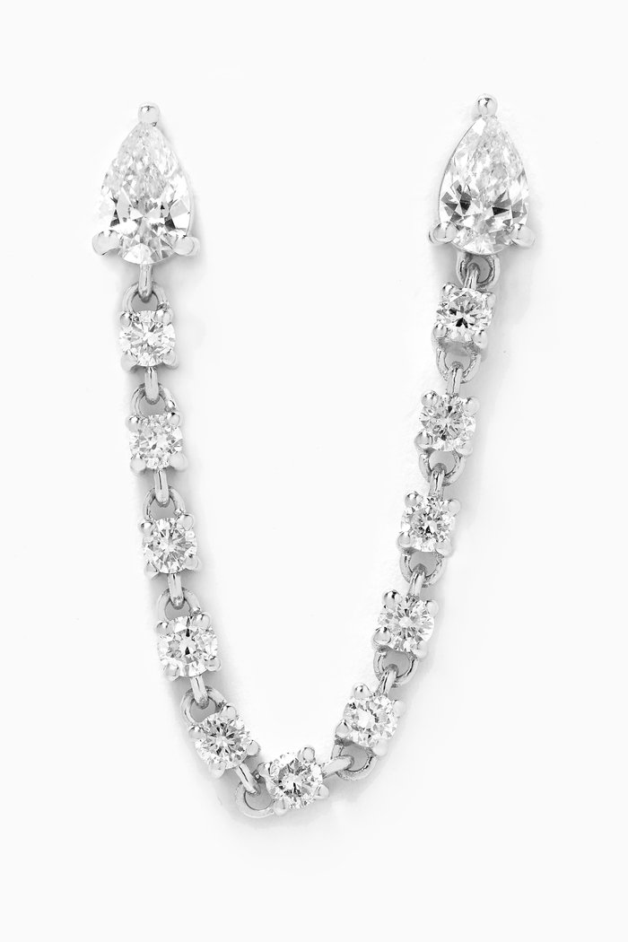 

Single Pear Diamond Earring in 18kt White Gold, Silver