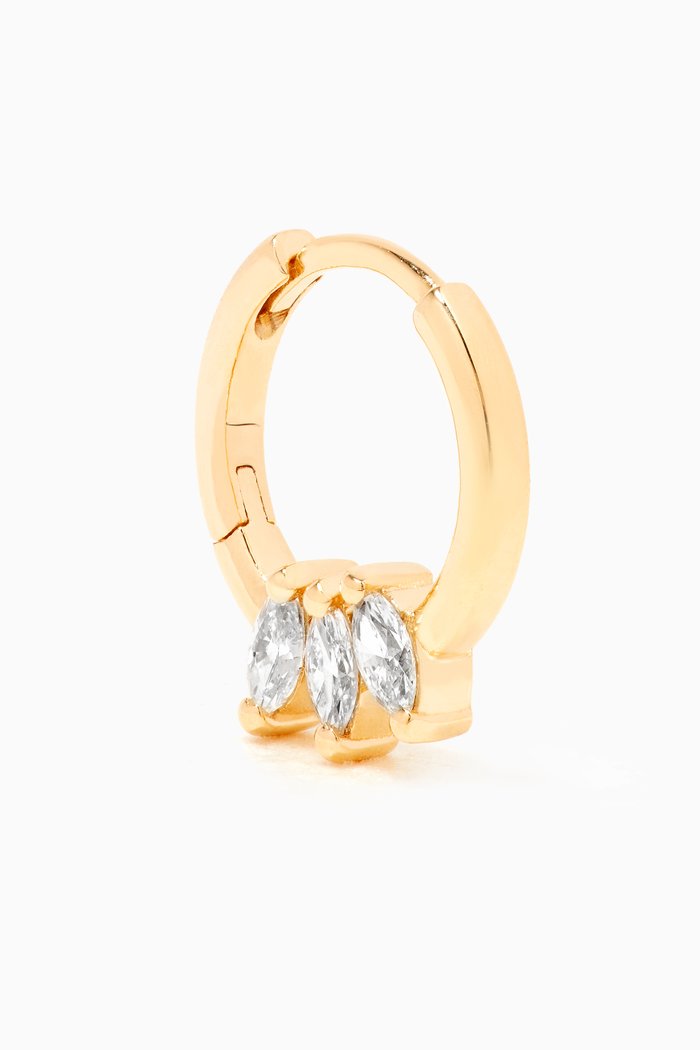 

Single Mini Marquise Trilogy Earrings with Diamonds in 18kt Yellow Gold