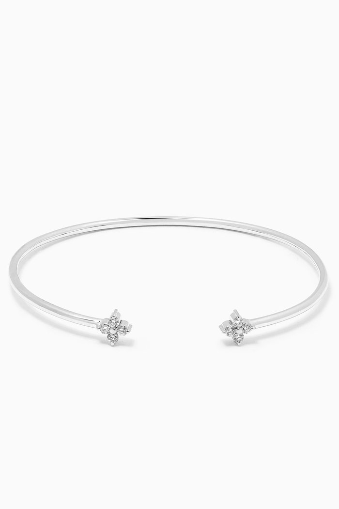 

You & Me Fairy Bangle with Diamonds in 18kt White Gold, Silver