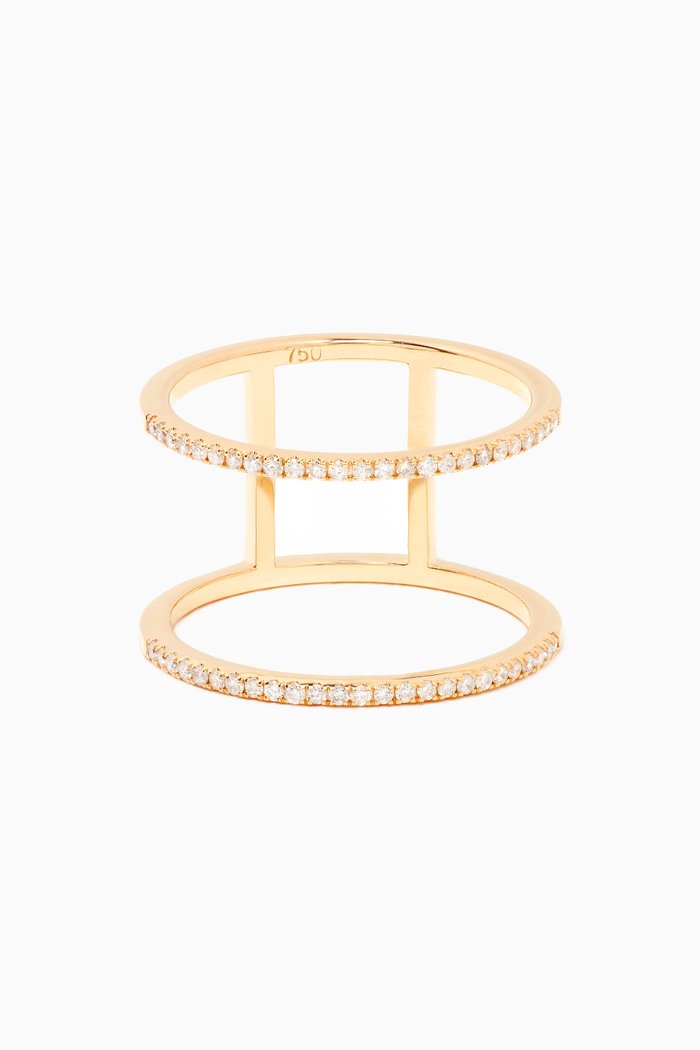 

Double Line Diamond Ring in 18kt Yellow Gold