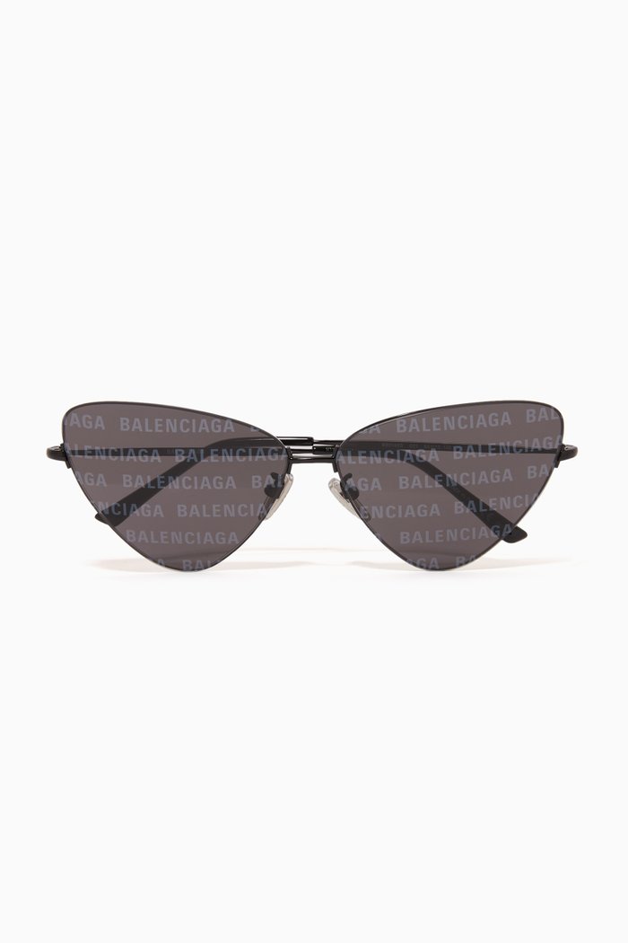 

Invisible XXL Cat-Eyed Sunglasses in Metal, Black