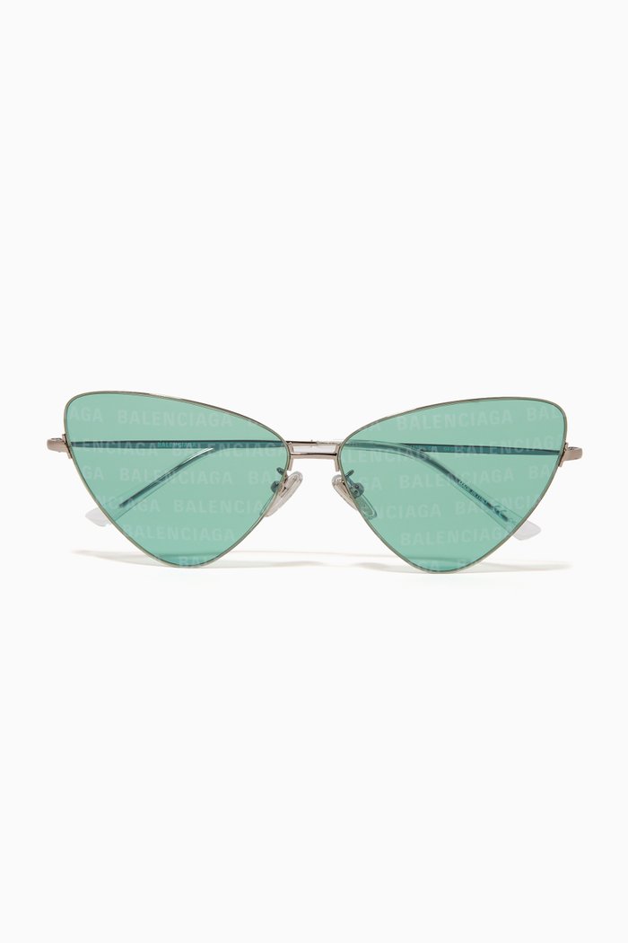

Invisible XXL Cat-Eyed Sunglasses in Metal, Grey