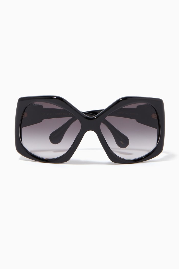 

Butterfly Sunglasses in Acetate, Black