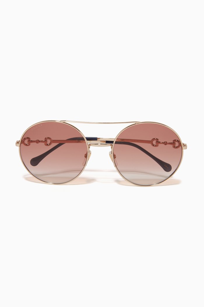 

Round Sunglasses in Metal, Gold