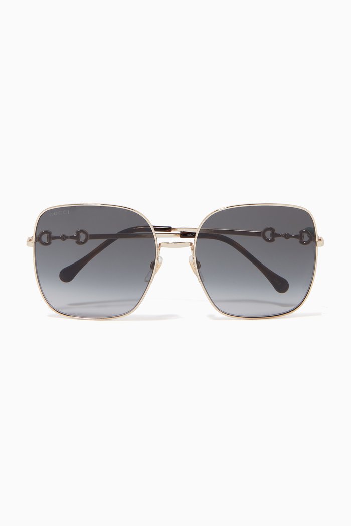 

Square Sunglasses in Metal, Gold