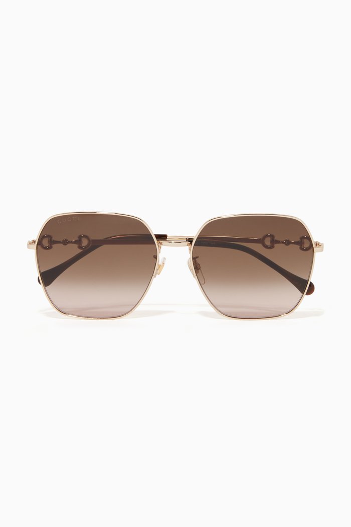 

Square Sunglasses in Metal, Gold