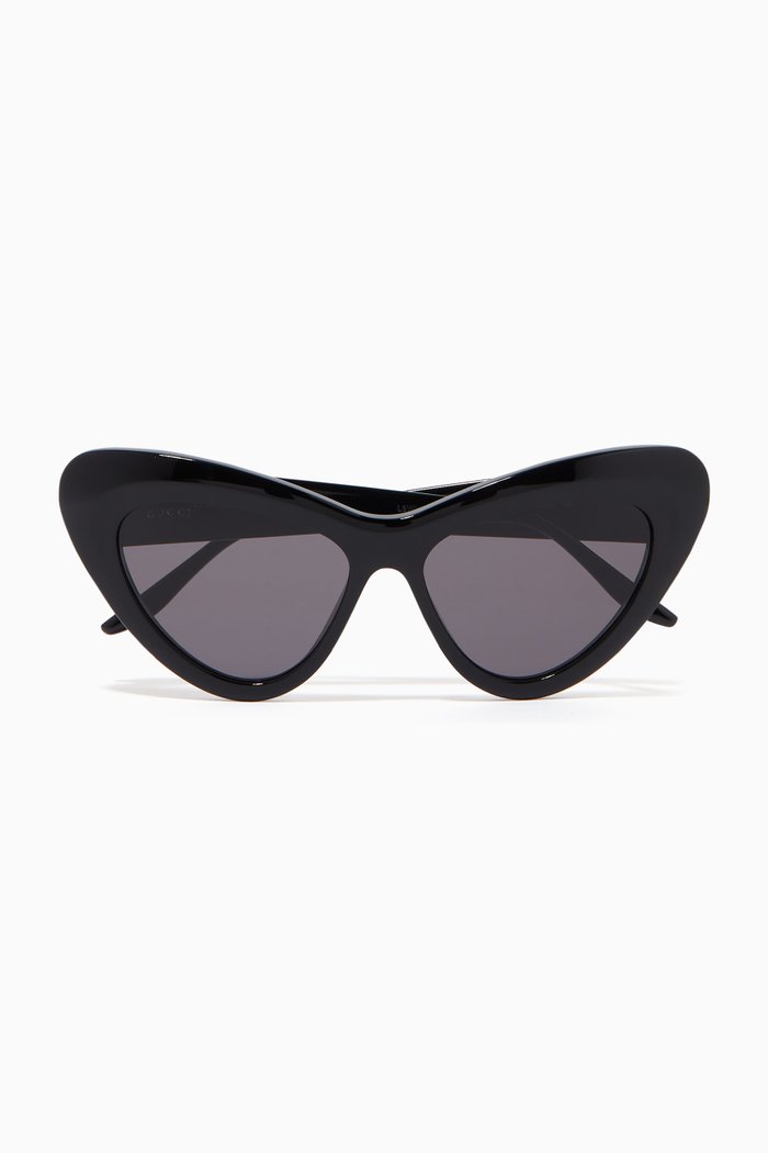 

Cat-eye Sunglasses in Acetate, Black