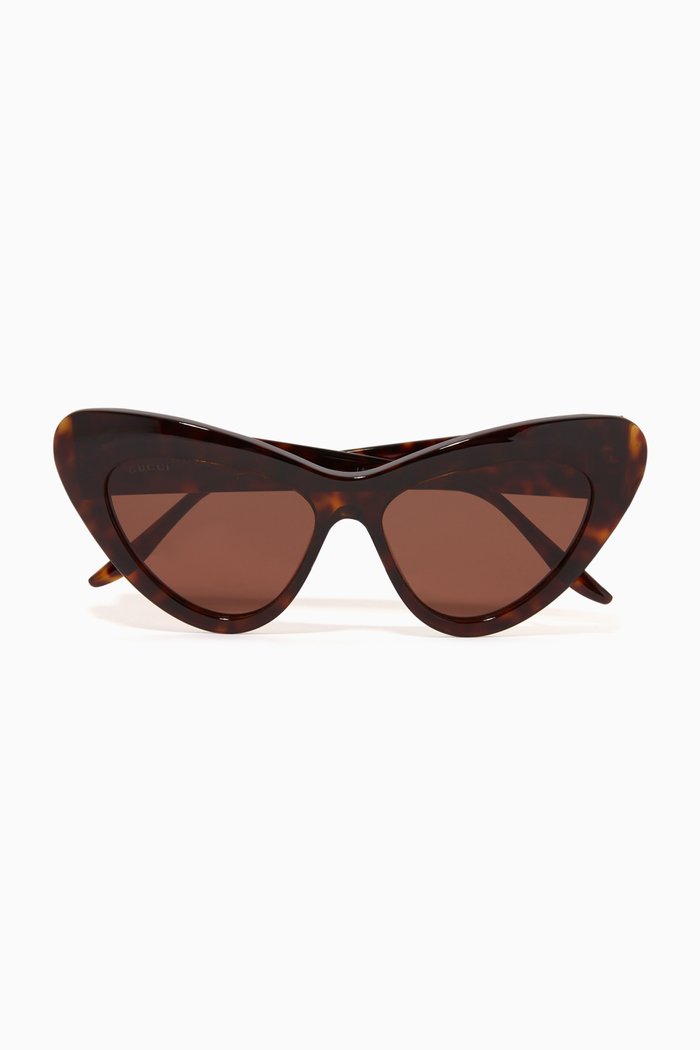 

Cat-eye Sunglasses in Acetate, Brown
