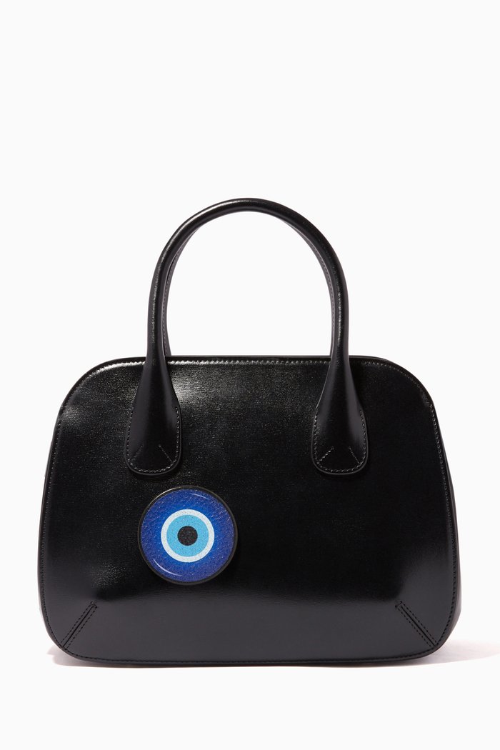 

Blue Eye Badge by J in Grained Calfskin
