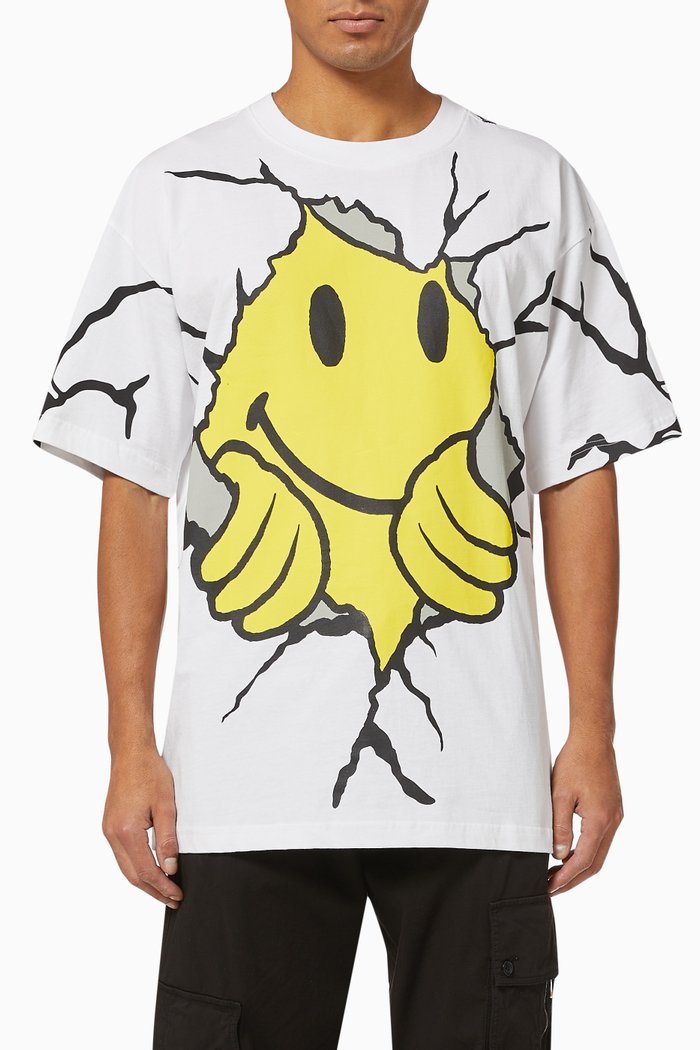 

Smiley Dry Wall Breaker T-shirt, White