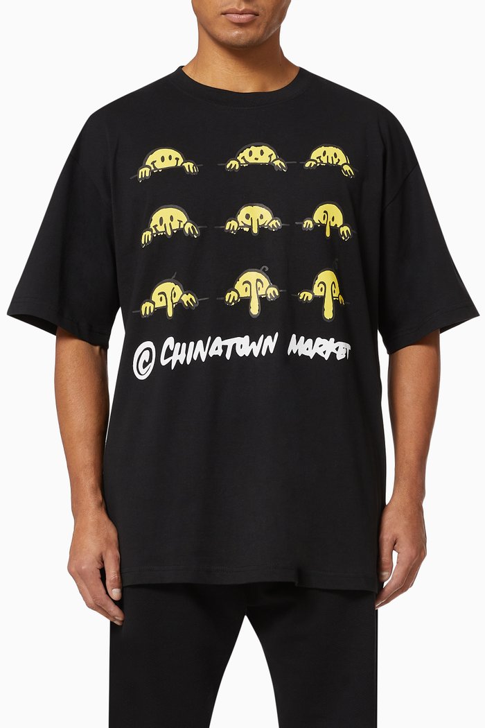Smiley Wuz Here T-shirt, Black