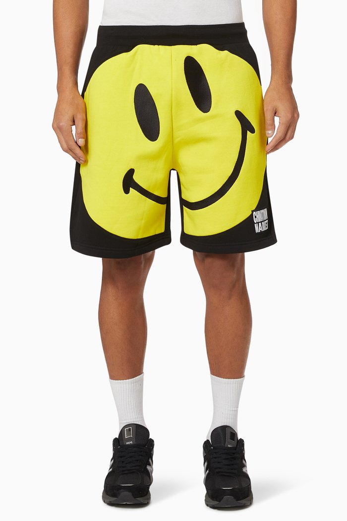 

Big Smiley Sweatshorts, Black