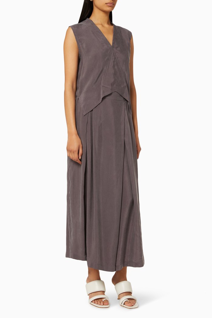 

Cupro Top & Wide-Leg Pants, Grey