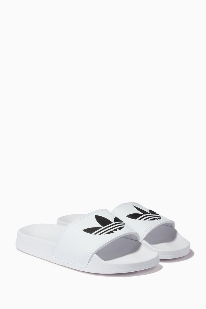 Adilette Lite Slides in Synthetic Leather, White
