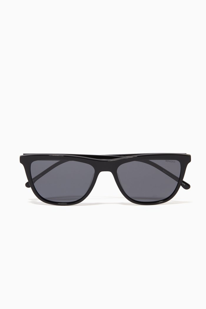 

River D Frame Sunglasses in Acetate, Black
