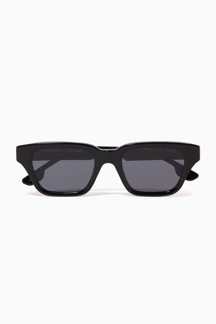 

Brooklyn Rectangular Sunglasses in Acetate, Black