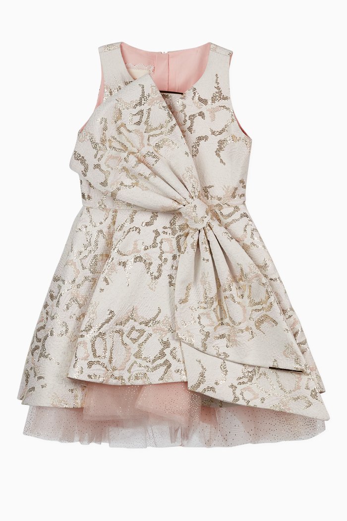 

Jacquard Bow Dress, Neutral