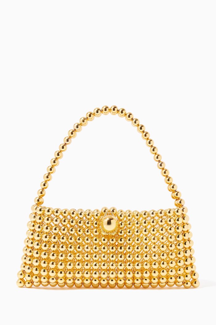 

Riviere de Galets Baguette Bag in Acrylic Beads, Gold