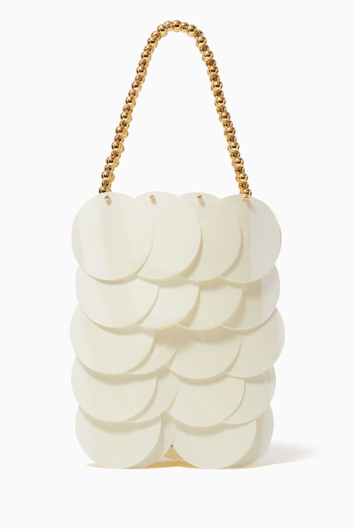 

Boutons D’or Bag in Sequins & Acrylic Beads, White